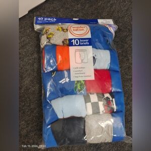NWOT Wonder Nation 10 Pack Soft Cotton Boxer Briefs, Boys Xl (14-16)